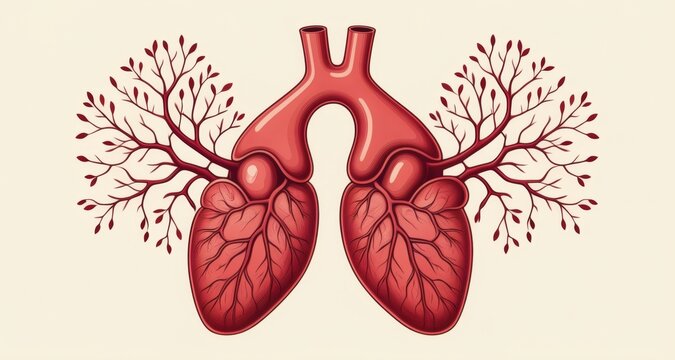  Vital organs - Heart and lungs, symbolizing life and breath