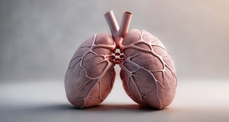  3D rendering of human lungs with bronchial tubes - obrazy, fototapety, plakaty