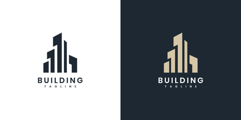 Fototapeta premium Real estate building logo design template.building logo isolated in a box 