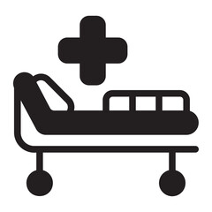 hospital bed glyph icon