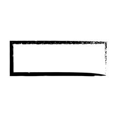 Frame rectangle elongated element, outline border grunge shape icon, decorative doodle for design in vector illustration