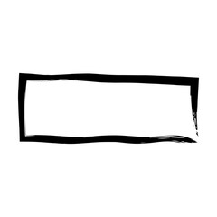Frame rectangle elongated element, outline border grunge shape icon, decorative doodle for design in vector illustration