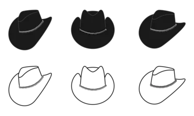Poster cowboy hat vector icon set. flat design cowboy hat illustration isolated on white background. © Zhee-Graphic