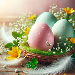 still life with easter eggs