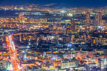 Fototapeta na wymiar 大阪　あべのハルカスからの夕景夜景