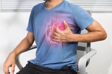 An Asian man has chest tightness due to a heart attack. Coronary artery disease