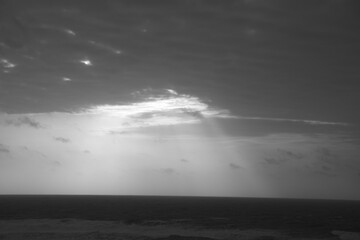 Clouds in the sky in black and white 