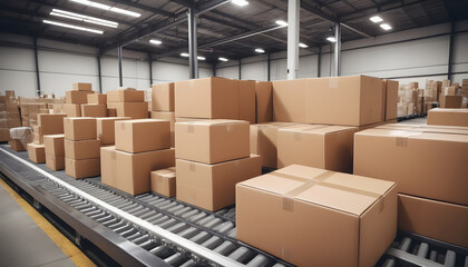 warehouse with boxes
