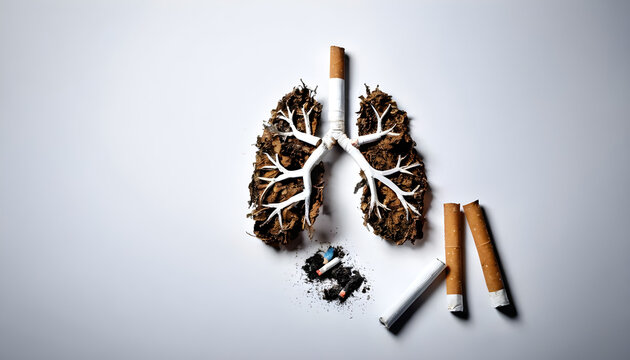 representation of tobacco in the lungs