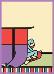 シンプルカラー百人一首　式子内親王