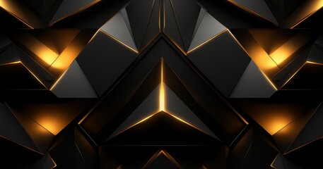 dark triangles with golden edges background