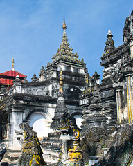 Pagoda Wat Pa Poa Shan temple in chiang mai Thailand