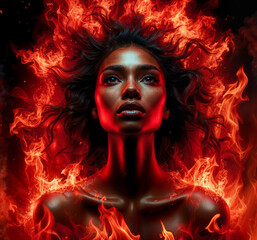 Embrace of the Inferno: A Dance with Intense Flames.