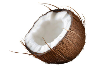 Half coconut isolated on transparent