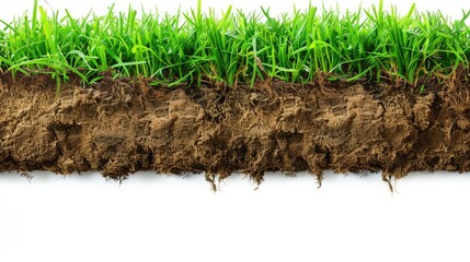 Grass cross section showing soil underneath - obrazy, fototapety, plakaty