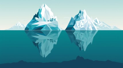 The iceberg principle visually depicts the concept of hidden depth and underlying factors with a focus on simplicity and clarity. Generative AI technology