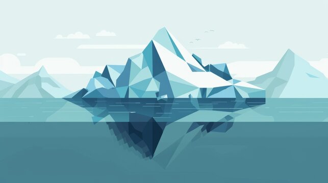 The iceberg principle visually depicts the concept of hidden depth and underlying factors with a focus on simplicity and clarity. Generative AI technology