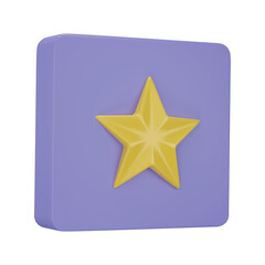 3D Star Isolated on transparent background.