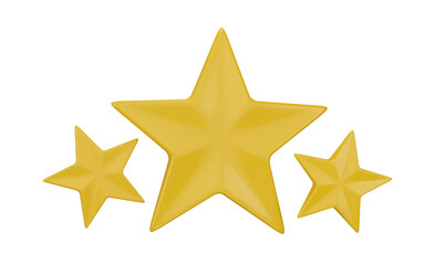 3D Star Isolated on transparent background.