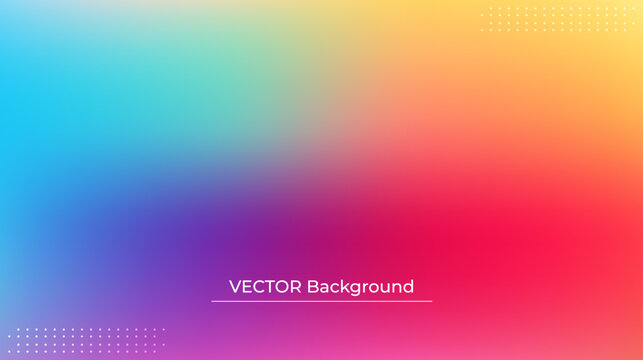 Smooth and blurry colorful gradient mesh background. Modern bright rainbow colors. Easy editable soft colored vector banner template. Premium quality