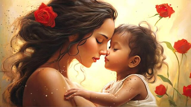 Illustration of a mother's infinite love for her child