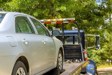 Car service transportation of non working car on tow truck