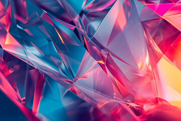 Abstract background of wavy glass with colorful orange and pink lighting. Neural network generated in January 2024. Not based on any actual scene or pattern.