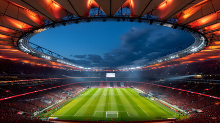Breathtaking Sunset Over German Stadium Awaiting Euro 2024 Crowd