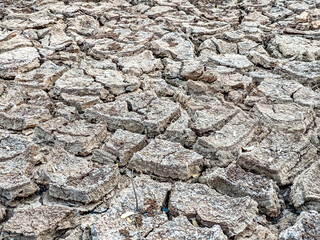 The ground cracked  after the water dried up.