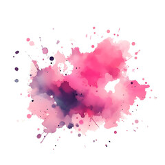 A blue watercolor splash splatters across a white background, its edges soft and dreamlike.