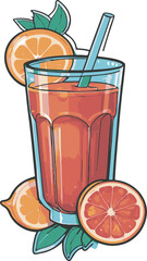 Strawberry Juice on The Glass