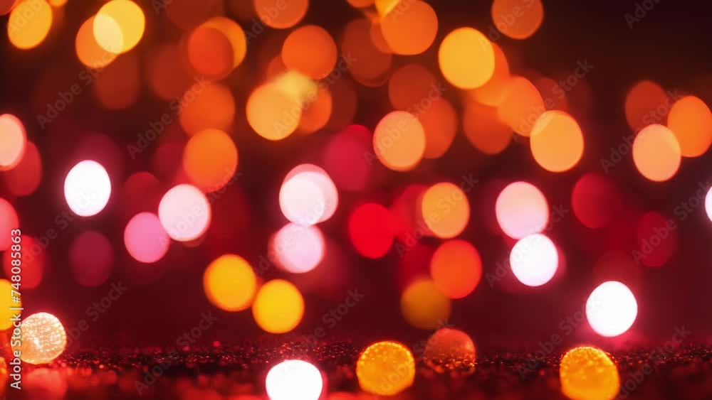 Poster abstract bokeh with red and yellow motion