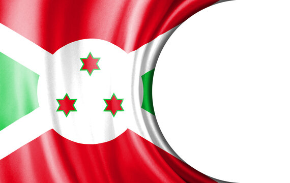 Abstract illustration, Burundi flag with a semi-circular area White background for text or images.