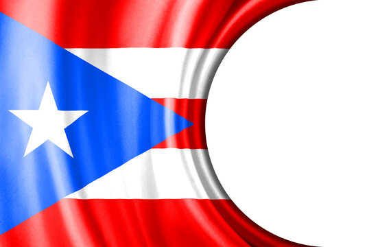 Abstract illustration, Puerto Rico flag with a semi-circular area White background for text or images.
