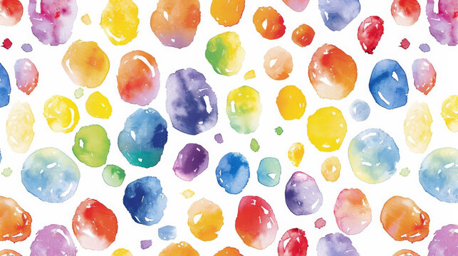 seamless pattern of abstract rainbow blobs in watercolor, with a subtle grunge texture.