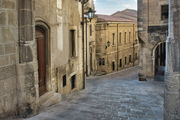 The characteristic streets and medieval buildings of the beautiful republic of San Marino