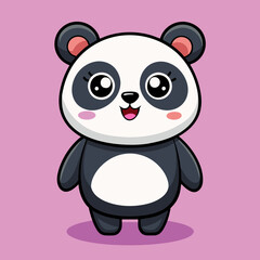 Cute Panda cartoon animal vector illustration
