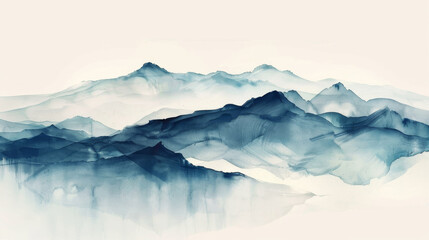 wallpaper design of abstract watercolor in shades of green, featuring whimsical plants and flowers