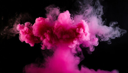 Abstract Magenta and pink fluffy smoke cloud