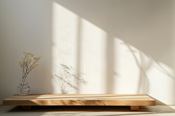 sophisticated 3D beauty product presentation stand, featuring a pedestal against a beige backdrop