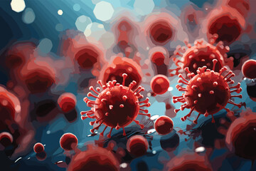 3d rendering virus, bacteria, cell - obrazy, fototapety, plakaty