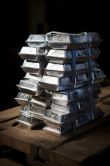 Stacked Aluminium Ingots- A Glimpse of Industrial Production Process