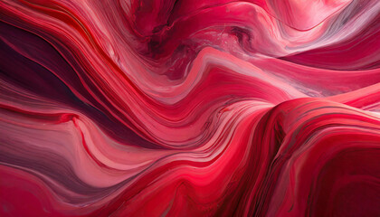 Abstract bright red painting background. Art with liquid fluid grunge texture. Acrylic painted waves.