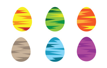 Cool Modern Colored Easter Eggs Set. Holiday celebration and food concept vector