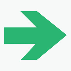 Arrow icon. color arrow pointing to the right. Black direction pointer.