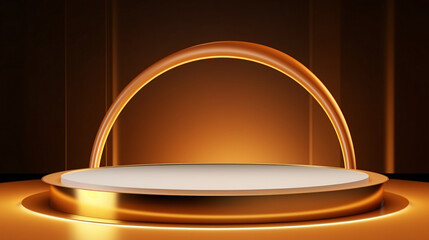 A Luxury abstract background scene. Golden curve.