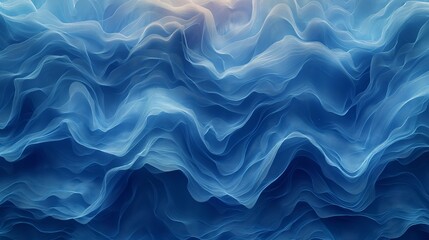 Obraz premium Three dimensional render of blue wavy pattern. White waves abstract background texture. Print, painting, design, fashion. Line concept. Design concept. Art concept. Wave concept. Colourful background
