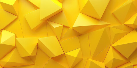 Yellow Geometric 3D render style Pattern. Simple illustration of textured background, abstract polygonal shapes. Presentation backdrop.