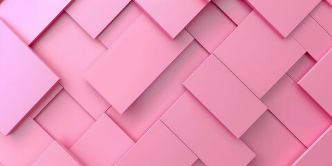 Pink Geometric 3D render style Pattern. Simple illustration of textured background, abstract polygonal shapes. Presentation backdrop.