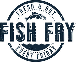 Friday Fish Fry Vintage Stamp - 748091263